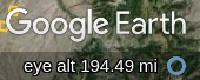 Google Earth Pro - Altitude indicator showing elevation in miles